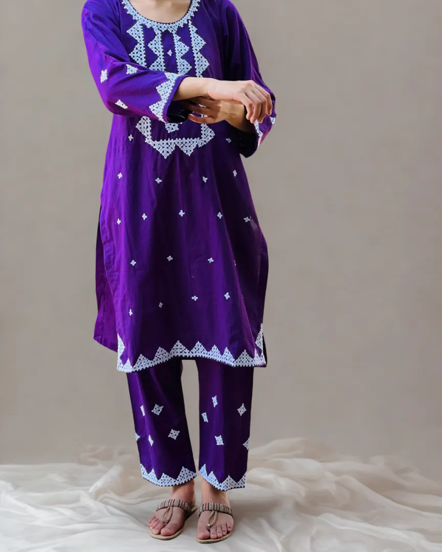 Royal violet 3 piece dress - Image 2