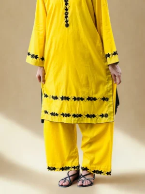 Yellow & black 3 piece dress