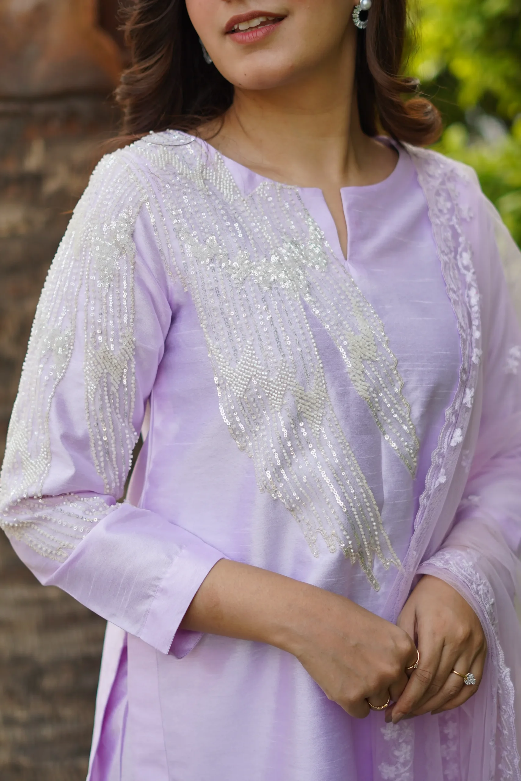 Lilac Raw Silk Suit - Image 2