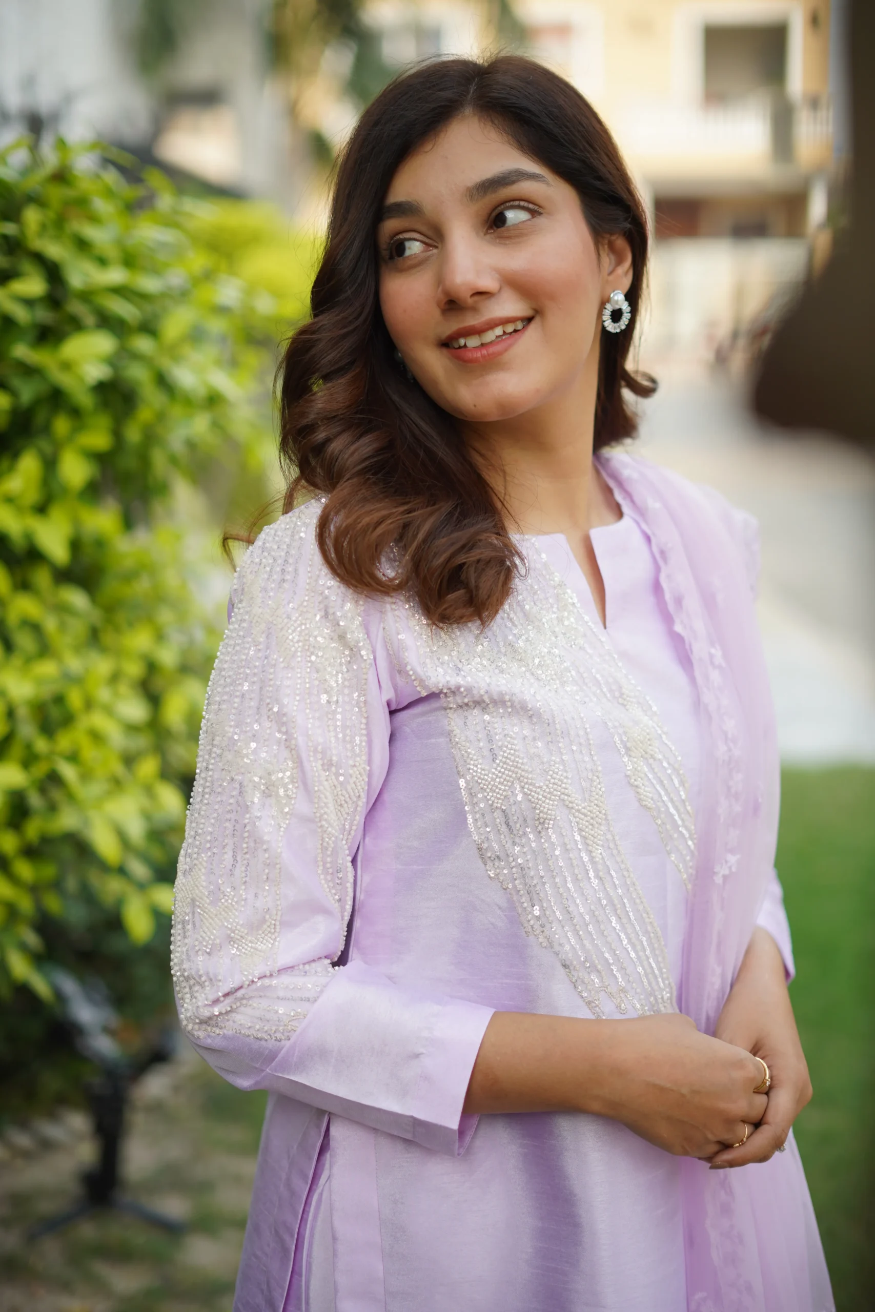 Lilac Raw Silk Suit - Image 6